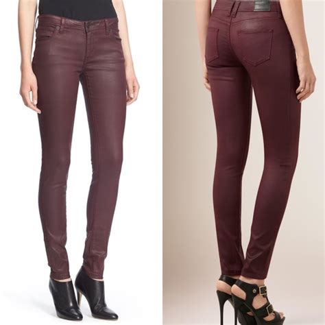 burberry brit wax skinny jeans oxblood|Burberry Skinny jeans for Women .